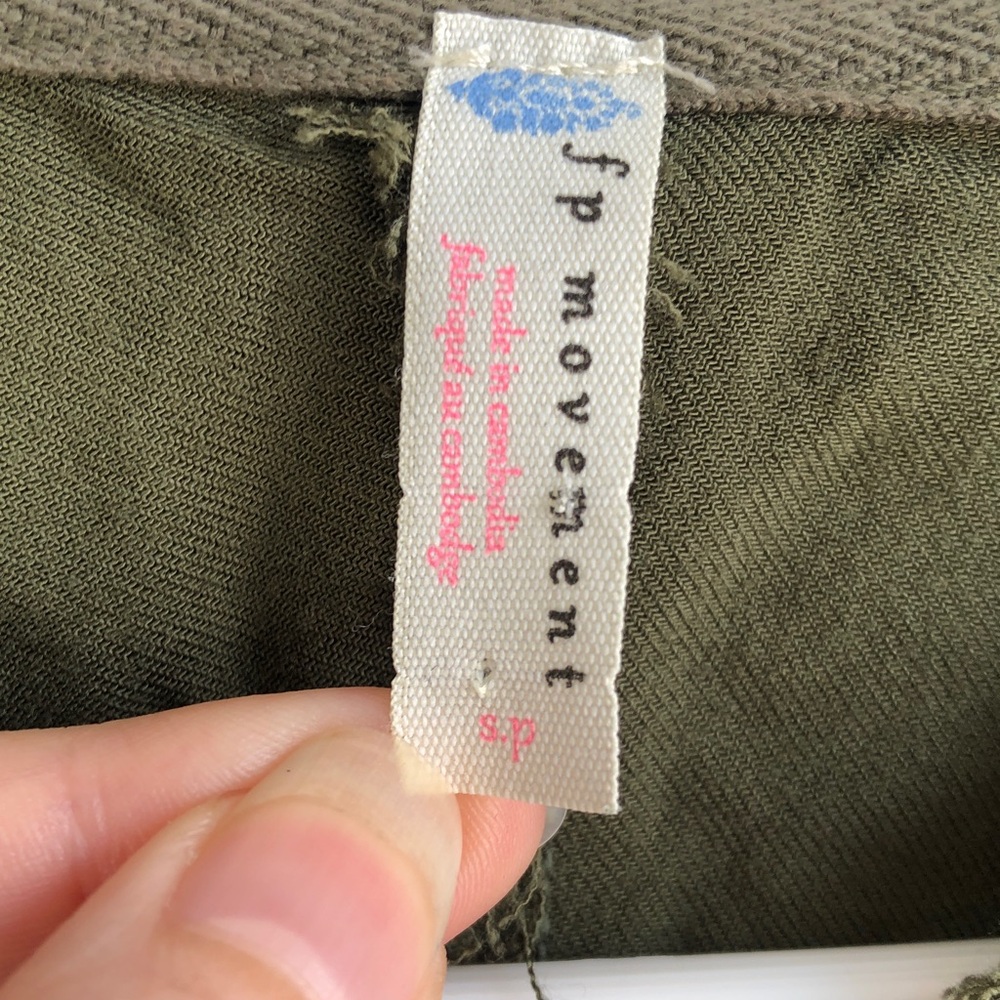 FP Movement Olive Green Hooded Pullover Top - Picture 4 of 7